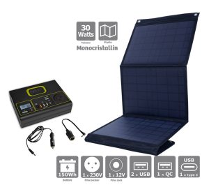 Pack station d’énergie IZYWATT 150 et panneau solaire 30W - AIC International