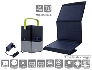 Pack station d’énergie portative 250 et panneau solaire 30W - AIC International