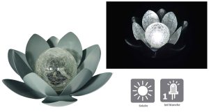 Solar lighting decoration Lotus – grey - AIC International