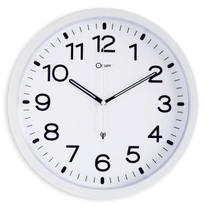White RC clock Ø30cm battery - AIC International