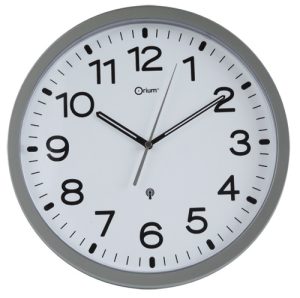 Silver RC clock Ø30cm – battery - AIC International