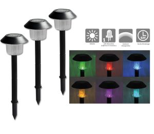 Set of 3 solar light – Changing color LED changing - AIC International