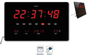 Red LED calendar clock
