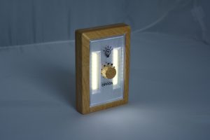 Wood LED night light with dimmer