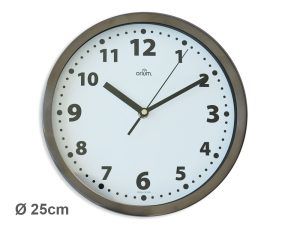 Inox basic clock Ø25cm - AIC International