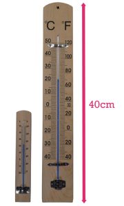 Grand Thermomètre bois H40cm - AIC International