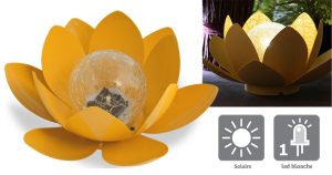 Déco lumineuse Solaire Lotus – Jaune - AIC International