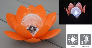 Déco lumineuse Solaire Lotus – Orange - AIC International