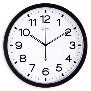 Black RC clock Ø30cm – battery - AIC International