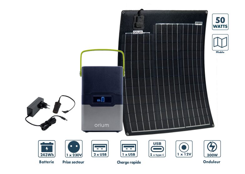 Pack station d'énergie IZYWATT 250 et panneau solaire 50W - AIC
