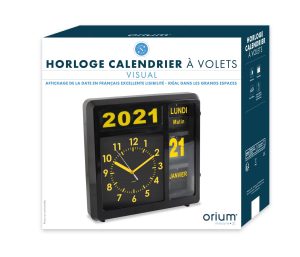 Date clock with shutter – black