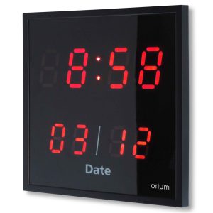 Red LED clock with date